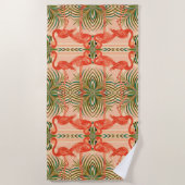 Art Deco Flamingo Strandlaken (Voorkant)