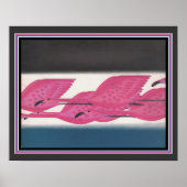 Art Deco "Flamingos in Flight" ca. 1930 Poster (Voorkant)