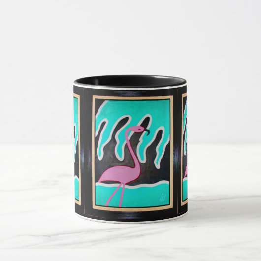 Art Deco Flamingos Mok (Midden)