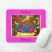 Art Deco Flamingos Muismat (Met muis)