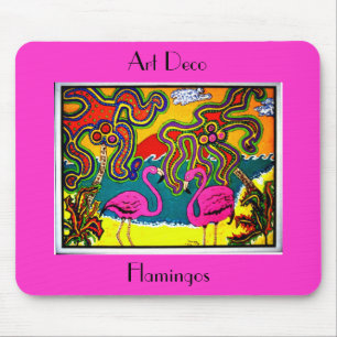 Art Deco Flamingos Muismat