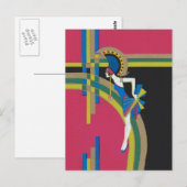 Art Deco Flapper Briefkaart (Voorkant / Achterkant)