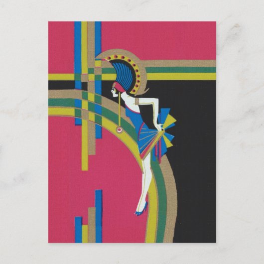 Art Deco Flapper Briefkaart (Voorkant)