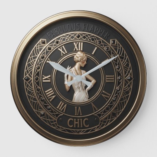 Art Deco Flapper Chic Grote Klok (Voorkant)