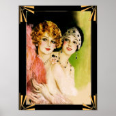 Art Deco Flapper dames Poster. Poster (Voorkant)
