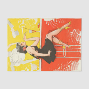 Art Deco Flapper Dansende Bar Scene 1920's Gatsby Tissuepapier