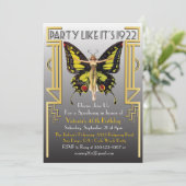Art Deco Flapper Feest Uitnodiging uit de Bruisend (Staand voorkant)