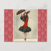 Art Deco Flapper Frans Mode Briefkaart (Voorkant)