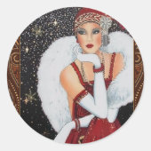 Art Deco Flapper Girl Sticker (Voorkant)