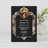 Art deco flapper meisje Gatsby chique viering Kaart (Staand voorkant)