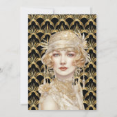 Art deco Flapper meisjes 1920's brullende twintige Kaart (Achterkant)