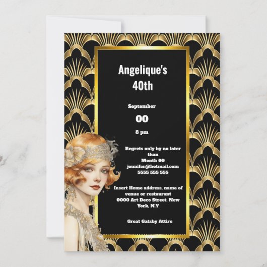 Art deco Flapper meisjes 1920's roaring twenties r Kaart (Voorkant)