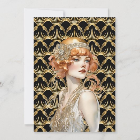 Art deco Flapper meisjes 1920's roaring twenties r Kaart (Achterkant)