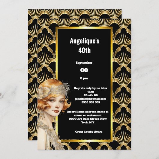 Art deco Flapper meisjes 1920's roaring twenties r Kaart (Voorkant / Achterkant)