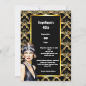Art deco Flapper meisjes jaren '20 brunette Kaart (Voorkant)