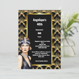 Art deco Flapper meisjes jaren '20 brunette Kaart