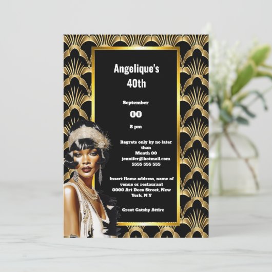 Art deco Flapper meisjes jaren '20 melanine Kaart (Staand voorkant)