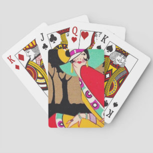 Art Deco Flapper Pokerkaarten