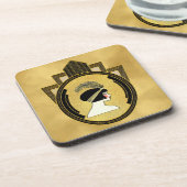 Art Deco Flapper Set van Zes Onderzetters (Linkerzijde)