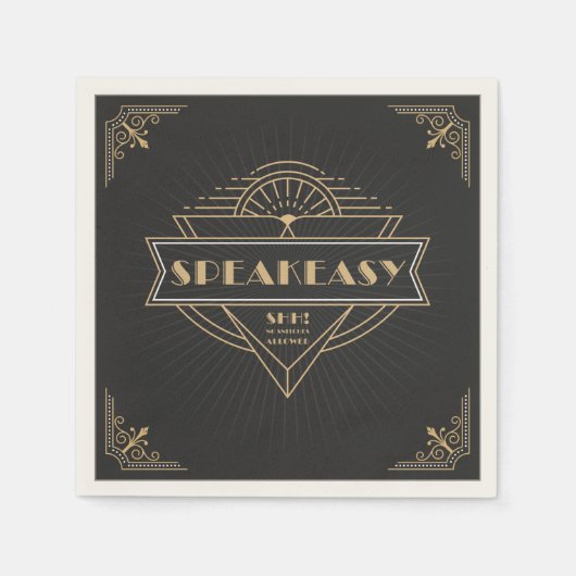 Art Deco Flapper Speakeasy Party (1920) Servet (Voorkant)