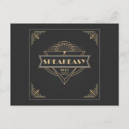  Art Deco Flapper Speakeasy Party (1920) Uitnodiging Briefkaart
