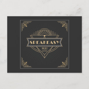 Art Deco Flapper Speakeasy Party (1920) Uitnodiging Briefkaart
