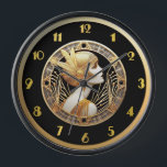 Art Deco Flapper Stijlklok<br><div class="desc">Ik heb deze mooie Art Deco Flapper Style Clock in goud en zwart gemaakt. Deze klok zou er in elke kamer van het huis heel elegant uitzien en zou vooral passen bij de moderne art deco-huisinrichting.</div>