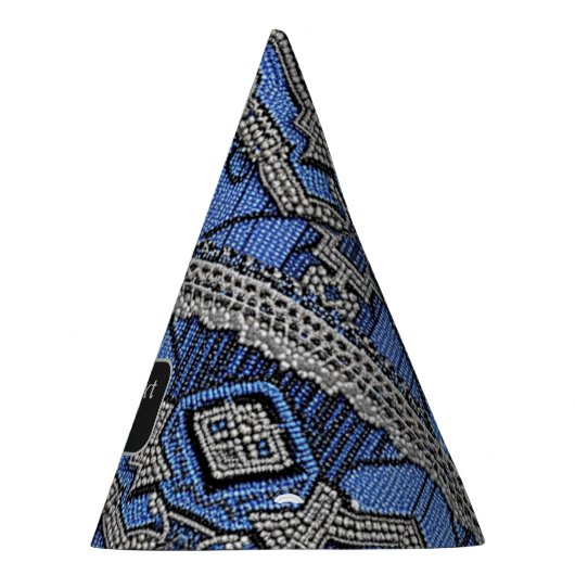 Art Deco Flapper Style Blue krads Silver Lace Feesthoedjes (Rechts)