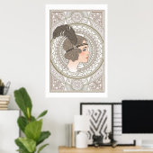 Art Deco Flapper uit het verleden Poster (Thuiskantoor)