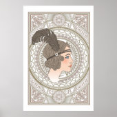 Art Deco Flapper uit het verleden Poster (Voorkant)