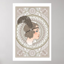 Art Deco Flapper uit het verleden Poster
