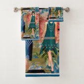 Art Deco Flappers Bad Handdoek (Insitu)