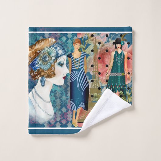 Art Deco Flappers Bad Handdoek (Wasdoekje)