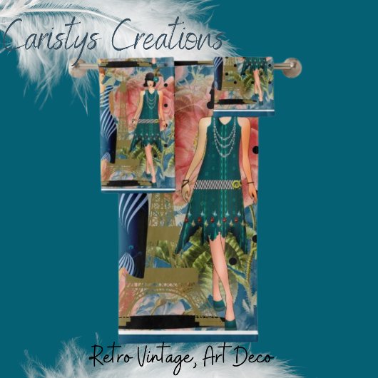 Art Deco Flappers Bad Handdoek