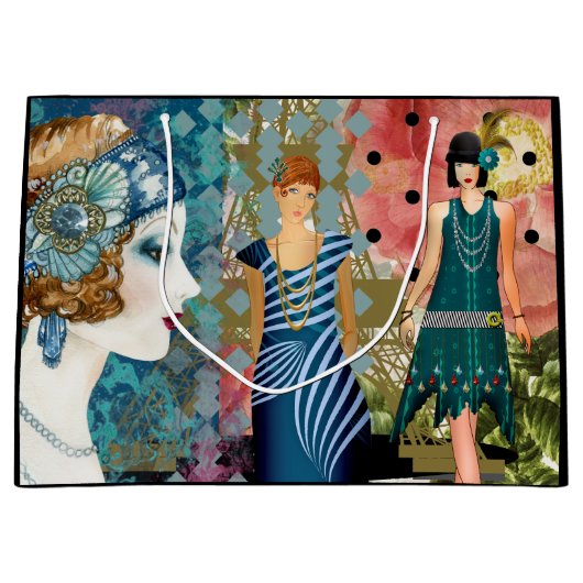 Art Deco Flappers Groot Cadeauzakje (Voorkant)