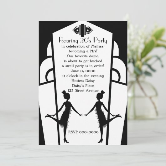 Art Deco Flappers Kaart (Staand voorkant)