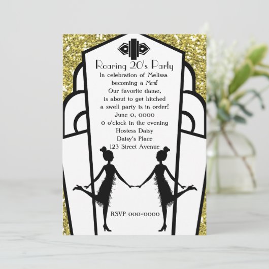 Art Deco Flappers Kaart (Staand voorkant)