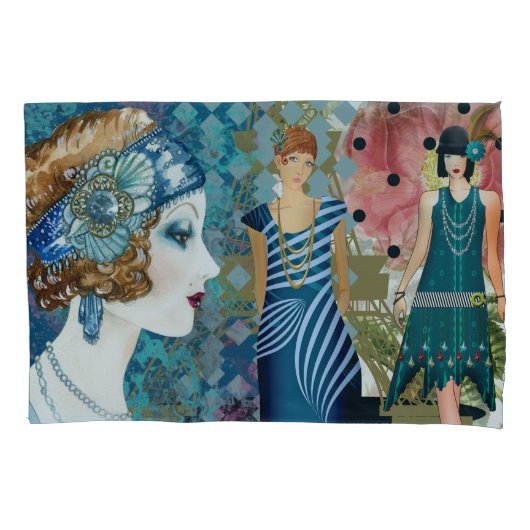 Art Deco Flappers Kussensloop (Voorkant)