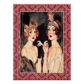 Art Deco Flappers op het feest. Perfect Poster (Voorkant)