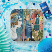 Art Deco Flappers Papieren Bordje (Feest)