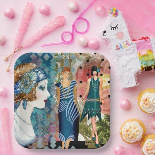 Art Deco Flappers Papieren Bordje (Feest)