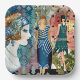 Art Deco Flappers Papieren Bordje