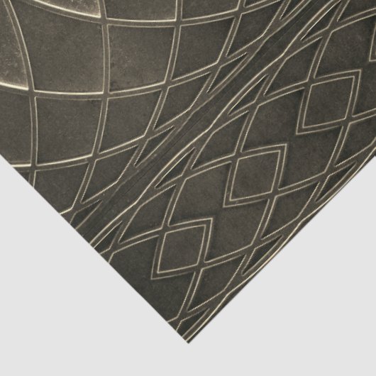 Art Deco Flat Metallic Taupe Decoupage Tissuepapier (Detail)