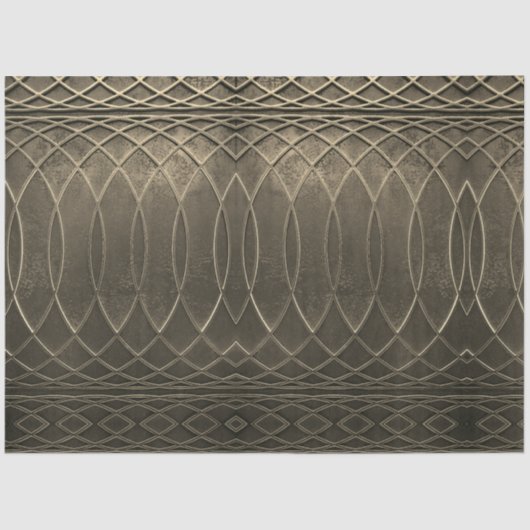 Art Deco Flat Metallic Taupe Decoupage Tissuepapier (Voorkant)