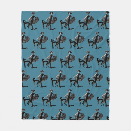 Art Deco Fleece Blanket Throw Deken (Voorkant)