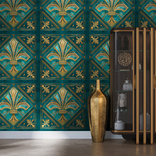  Art Deco Fleur-de-lis Behang