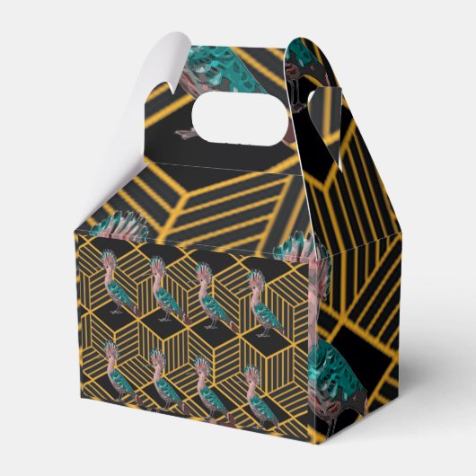 Art Deco Flock Bird Bedankdoosjes (Voorkant Zijde)