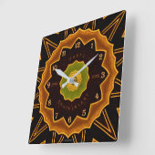 Art Deco Floral Acrylwand Vierkante Klok (Hoek)