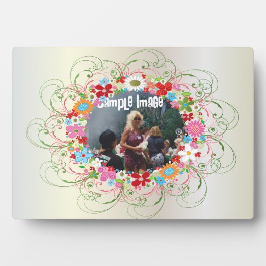 Art Deco Floral Art Plaque Fotoplaat (voorkant)