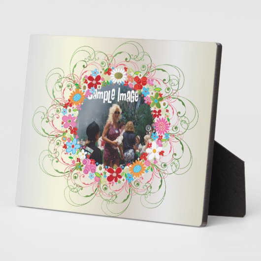 Art Deco Floral Art Plaque Fotoplaat (Zijkant)